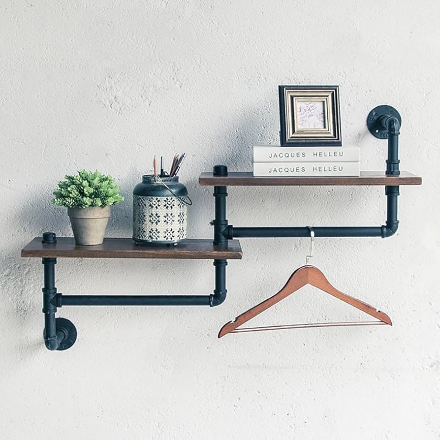 【SALE】vintage iron shelf 1255*1200*300 Industrial Retro Wall Mount Iron Pipe Shelf,DIY Open